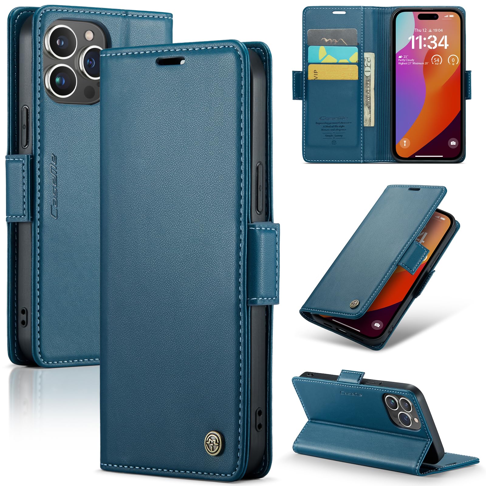 Amazon.co.jp: SINIANL iPhone 15 Pro対応 ウォレットケース RFID